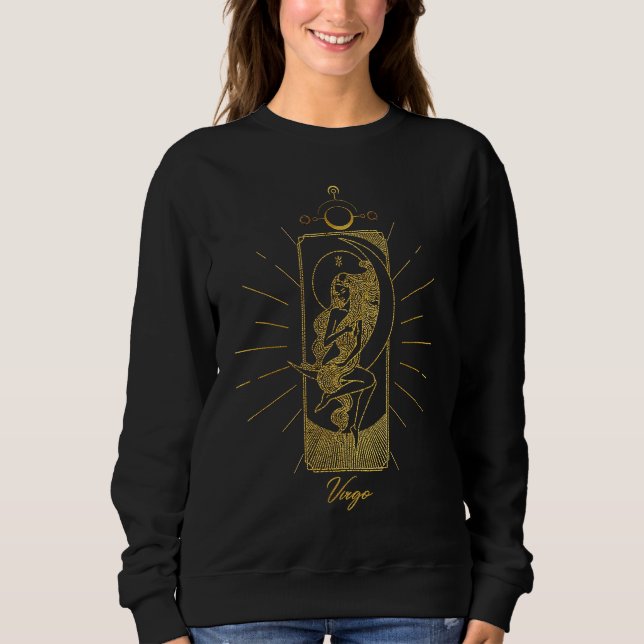 Zodiac Sign Virgo in Gold Sweatshirt (Front)