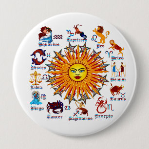 Zodiac-Signs-All-V-1 10 Cm Round Badge