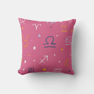 Zodiac Signs and Stars Pattern Cushion