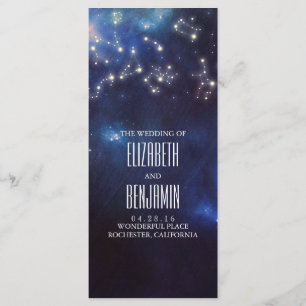 Zodiac Signs Constellation Wedding Programs Programme