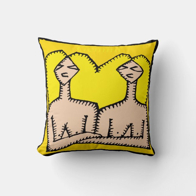 Zodiac Signs Gemini Birthday square Pillow (Front)