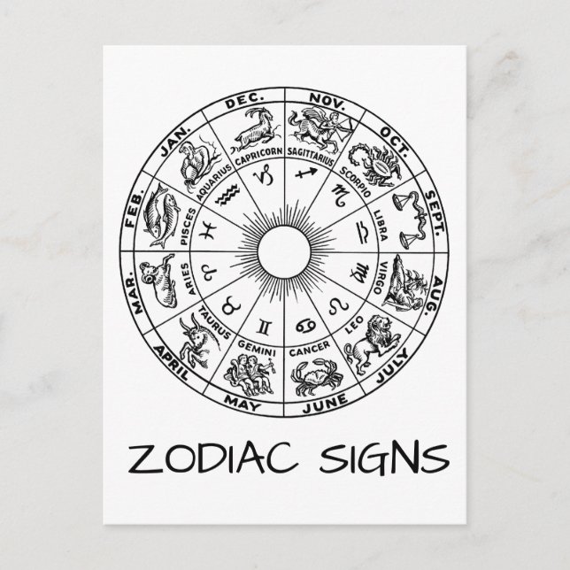 Zodiac Signs Postcard (Front)