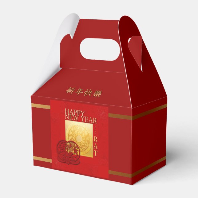 Zodiac Signs Rat Papercut Chinese Year 2020 GableF Favour Box (Front Side)