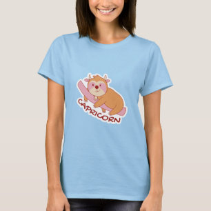 ZODIAC SIGNS WITH SLOTHS AND COFFEE CAPRICORN T-Shirt