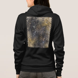 Zodiac Stamp Back Print Graphic Hoodie