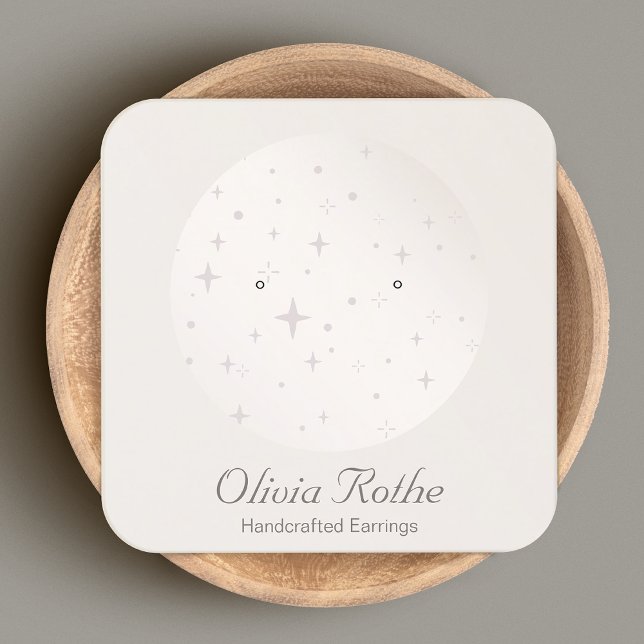 Zodiac Stars Astrology Earring Display Square Business Card (Creator Uploaded)