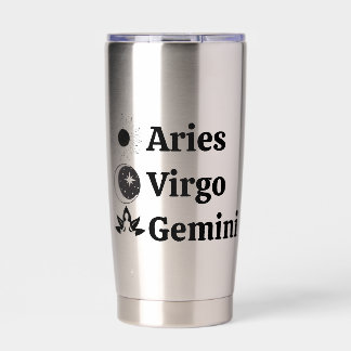 Zodiac Sun Moon Rising Astrology Whimsy Feminist Insulated Tumbler