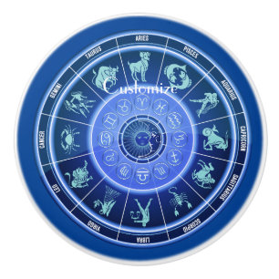 Zodiac Sun Sign Astrology Calendar Thunder_Cove Ceramic Knob