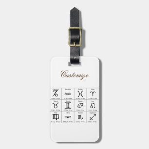 Zodiac Sun Sign Astrology Calendar Thunder_Cove Luggage Tag