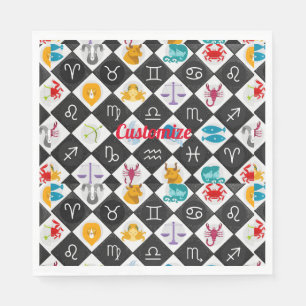 Zodiac Sun Sign Astrology Calendar Thunder_Cove  Napkin
