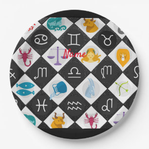 Zodiac Sun Sign Astrology Calendar Thunder_Cove  Paper Plate