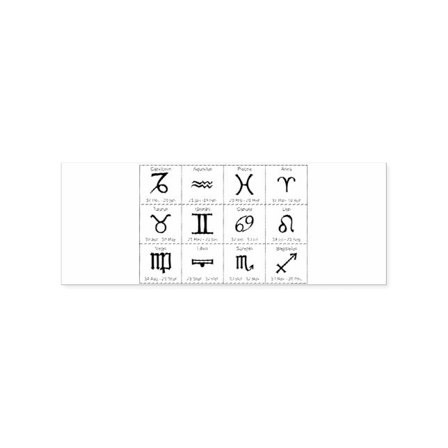 Zodiac Sun Sign Astrology Calendar Thunder_Cove Rubber Stamp (Imprint)