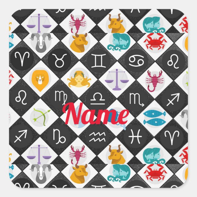 Zodiac Sun Sign Astrology Calendar Thunder_Cove  Square Sticker (Front)