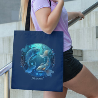 Zodiac Symbol Celestial Fantasy Pisces Tote Bag
