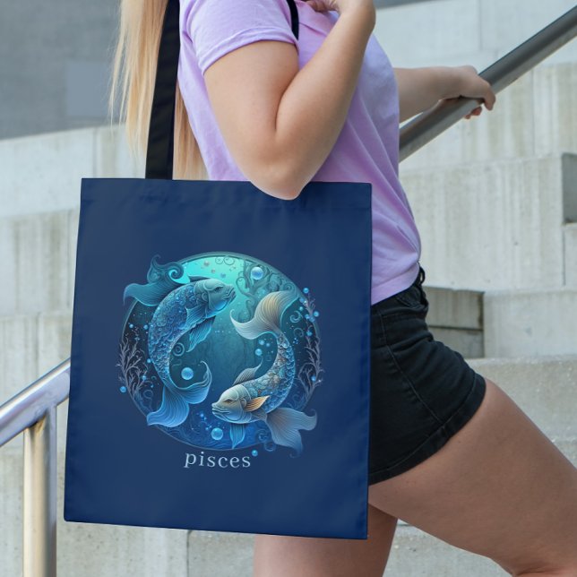 Zodiac Symbol Celestial Fantasy Pisces Tote Bag (Creator Uploaded)