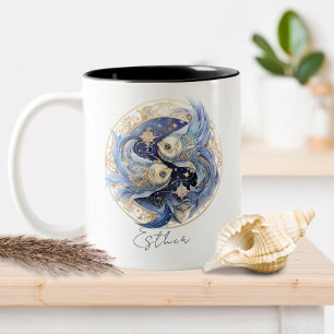 Zodiac Symbol Celestial Fantasy Pisces Two-Tone Coffee Mug