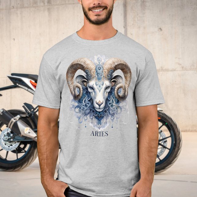 Zodiac Symbol Celestial Ram Fantasy Aries Mens T-Shirt (Creator Uploaded)