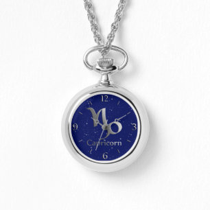 Zodiac Symbol for Capricorn on Deep Midnight Blue  Watch
