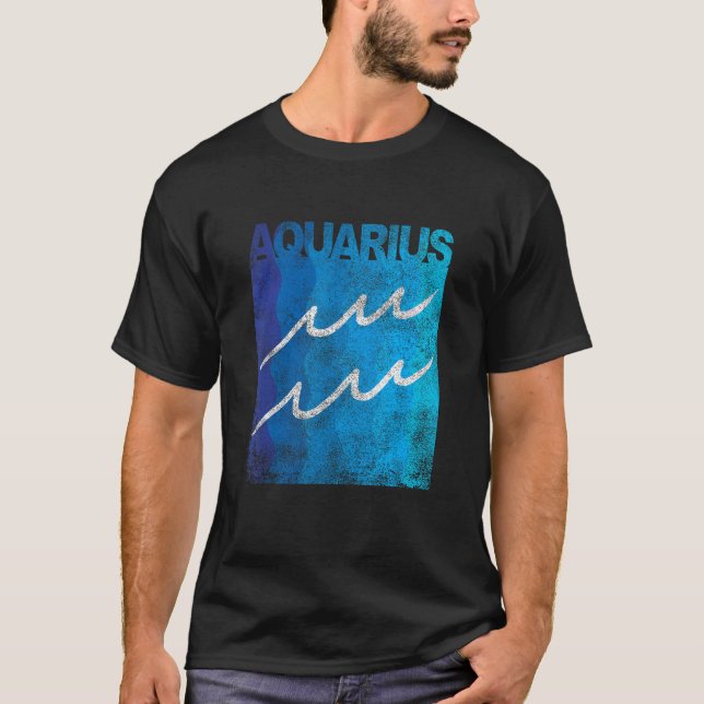 Zodiac Symbol Sign Aquarius Mens or Womens T-Shirt (Front)