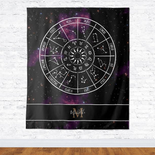Zodiac Tapestry Astrology Symbols & Monogram