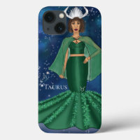 Zodiac Taurus Goddess in Celestial Galaxy Space