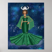 Zodiac Taurus Goddess in Celestial Galaxy Space