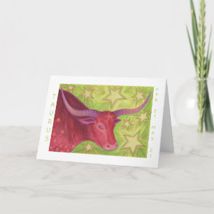 Zodiac Taurus 'Happy Birthday' white border Card