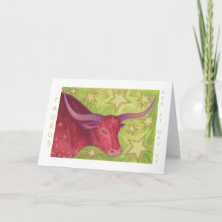 Zodiac Taurus 'Happy Birthday' white border Card