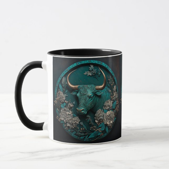 Zodiac Taurus Metal Art Mug (Left)