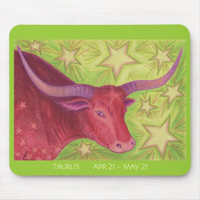Zodiac Taurus mousepad dates (Front)