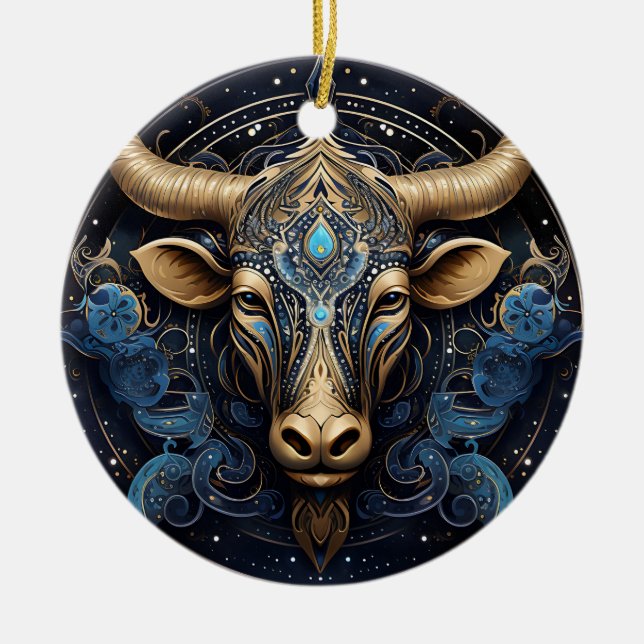 Zodiac Taurus Personalised Astrology Ornament (Front)
