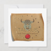 ZODIAC - Taurus - Personalized Notecard