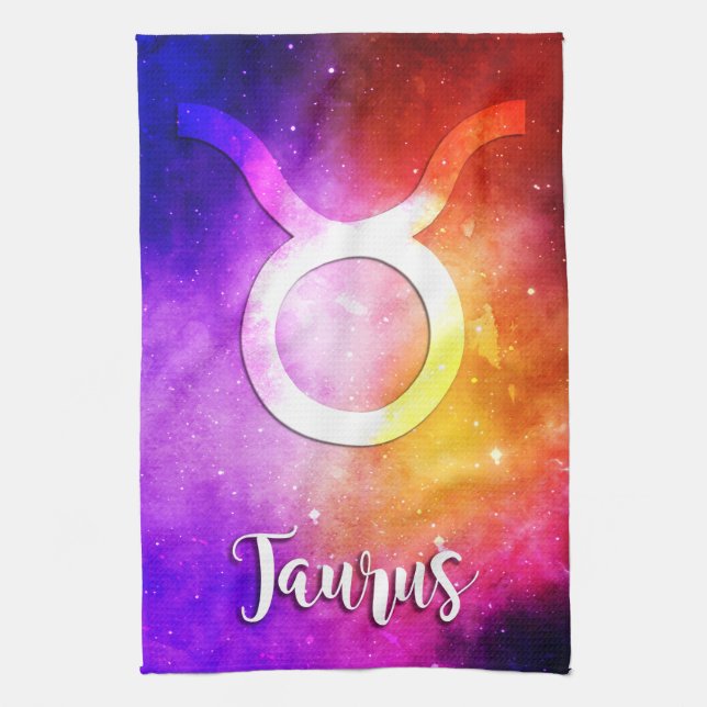 Zodiac : Taurus Space Candy Tea Towel (Vertical)