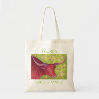 Zodiac Taurus tote bag text
