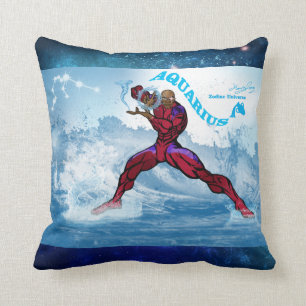 Zodiac Universe-Aquarius Throw Pillow