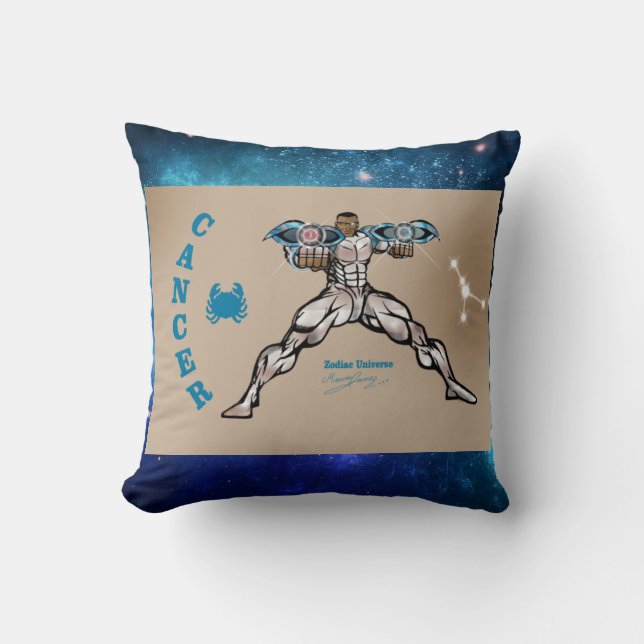 Zodiac Universe-Cancer Throw Pillow (Front)