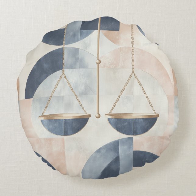 Zodiac Vibes Libra - Round Pillow (Back)