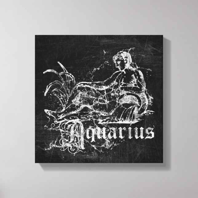 Zodiac Vintage Aquarius Canvas Print (Front)