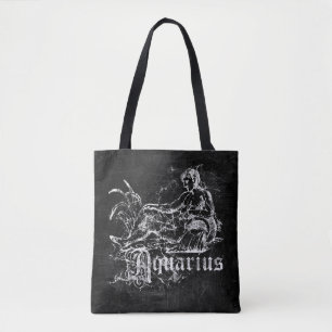 Zodiac Vintage Aquarius Tote Bag
