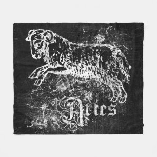 Zodiac Vintage Aries Fleece Blanket