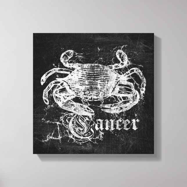 Zodiac Vintage Cancer Canvas Print (Front)