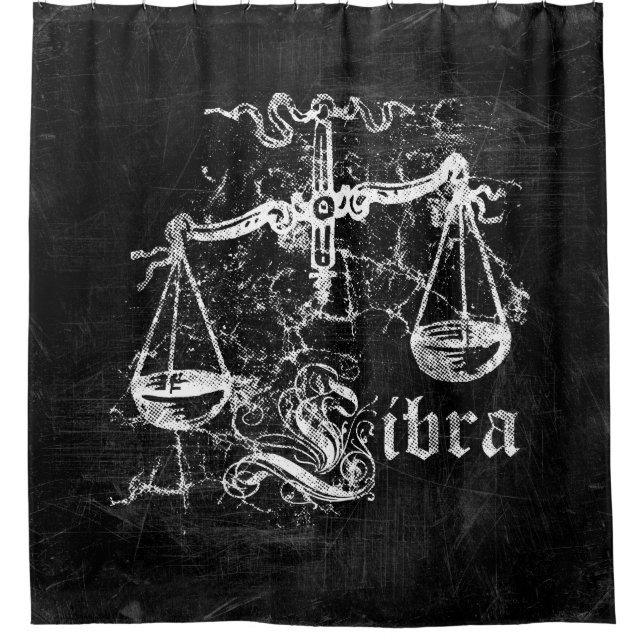 Zodiac Vintage Libra Shower Curtain (Front)