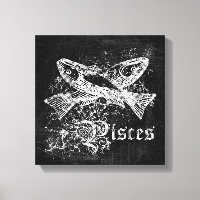 Zodiac Vintage Pisces Canvas Print (Front)