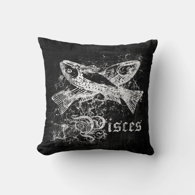 Zodiac Vintage Pisces Cushion (Front)