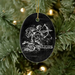Zodiac Vintage Sagittarius Ceramic Tree Decoration