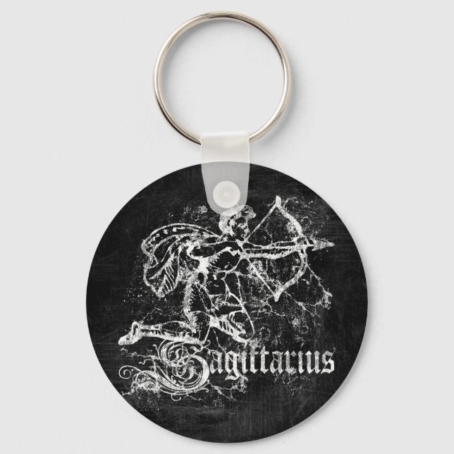 Zodiac Vintage Sagittarius Key Ring (Front)