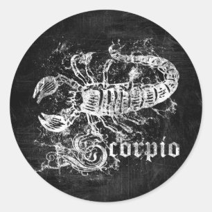 Zodiac Vintage Scorpio Classic Round Sticker
