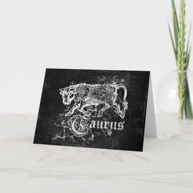 Zodiac Vintage Taurus Card (Front)