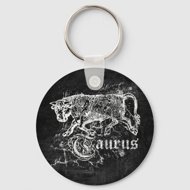 Zodiac Vintage Taurus Key Ring (Front)