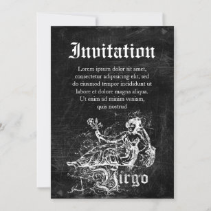 Zodiac Vintage Virgo Invitation